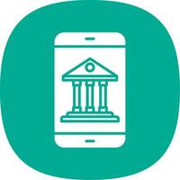 Mobile Banking Glyph Curve Icon Design vector
