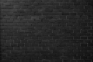 Contemporary Chic, Textured Black Brick Wall Background. photo