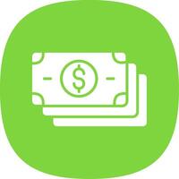 Banknotes Glyph Curve Icon Design vector