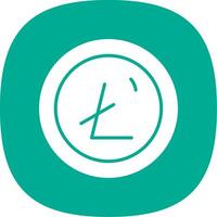 Litecoin Glyph Curve Icon Design vector