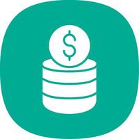 Coin Stack Glyph Curve Icon Design vector