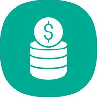 Coin Stack Glyph Curve Icon Design vector