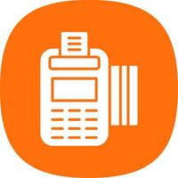 Pos Terminal Glyph Curve Icon Design vector