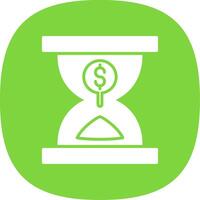 Sand Timer Glyph Curve Icon Design vector