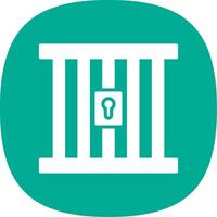 Prison Glyph Curve Icon Design vector