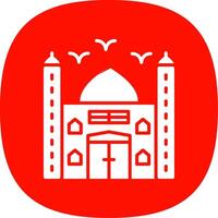 Mosque Glyph Curve Icon Design vector