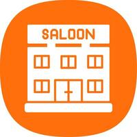 Saloon Glyph Curve Icon Design vector