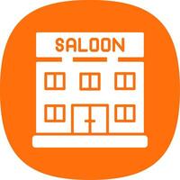 Saloon Glyph Curve Icon Design vector