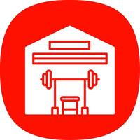 Gym Glyph Curve Icon Design vector