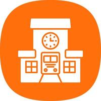 Train Station Glyph Curve Icon Design vector