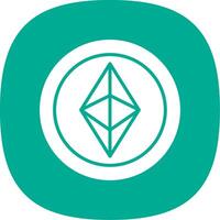 Ethereum Glyph Curve Icon Design vector