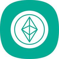 ethereum glifo curva icono diseño vector