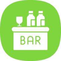 Bar Glyph Curve Icon Design vector