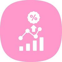 Percentage Glyph Curve Icon Design vector