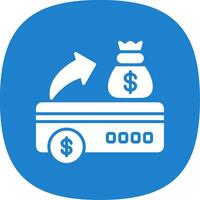 Bank Check Glyph Curve Icon Design vector