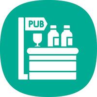 pub glifo curva icono diseño vector