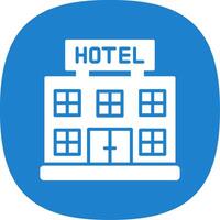 Hotel Glyph Curve Icon Design vector