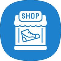 Shoe Shop Glyph Curve Icon Design vector