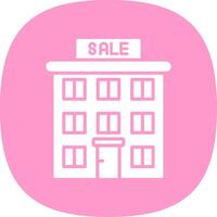 House For Sale Glyph Curve Icon Design vector