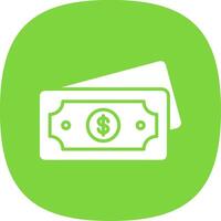 Dollar Glyph Curve Icon Design vector