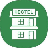 Hostel Glyph Curve Icon Design vector