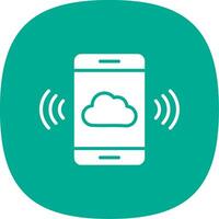 Mobile Cloud Glyph Curve Icon Design vector