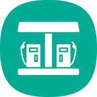Gas Station Glyph Curve Icon Design vector