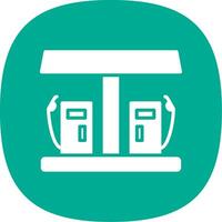 Gas Station Glyph Curve Icon Design vector