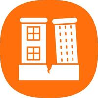 Earthquake Glyph Curve Icon Design vector
