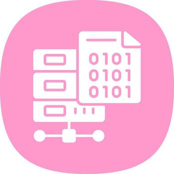 Binary Code Glyph Curve Icon Design vector