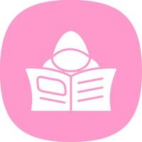 Hacker Glyph Curve Icon Design vector