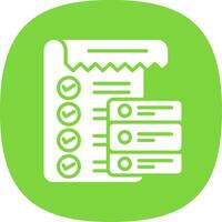 Data List Glyph Curve Icon Design vector