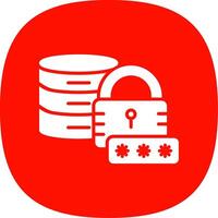 Secured Database Glyph Curve Icon Design vector