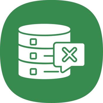 Delete Database Glyph Curve Icon Design vector