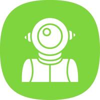 Astronaut Glyph Curve Icon Design vector