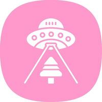 Ufo Glyph Curve Icon Design vector