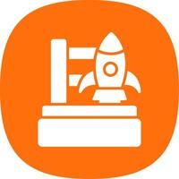 Rocket Launch Glyph Curve Icon Design vector