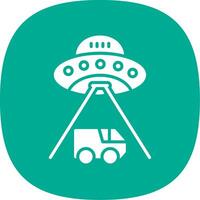 Ufo Glyph Curve Icon Design vector