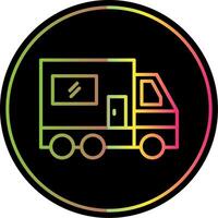 Camper Van Line Gradient Due Color Icon Design vector