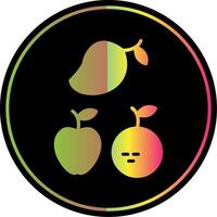 frutas glifo debido color icono diseño vector