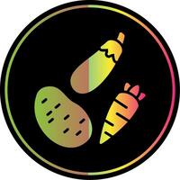 Vegetables Glyph Due Color Icon Design vector
