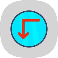 Turn Down Flat Curve Icon Design vector