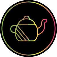 Teapot Line Gradient Due Color Icon Design vector