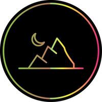 Mountain Line Gradient Due Color Icon Design vector