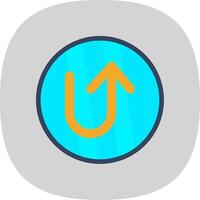 U Turn Flat Curve Icon Design vector