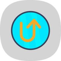 U Turn Flat Curve Icon Design vector