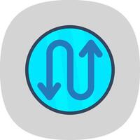 Zigzag Flat Curve Icon Design vector