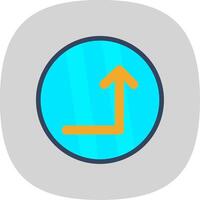 Turn Up Flat Curve Icon Design vector
