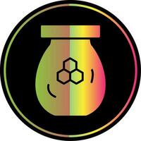 Honey Jar Glyph Due Color Icon Design vector