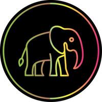 elefante línea degradado debido color icono diseño vector